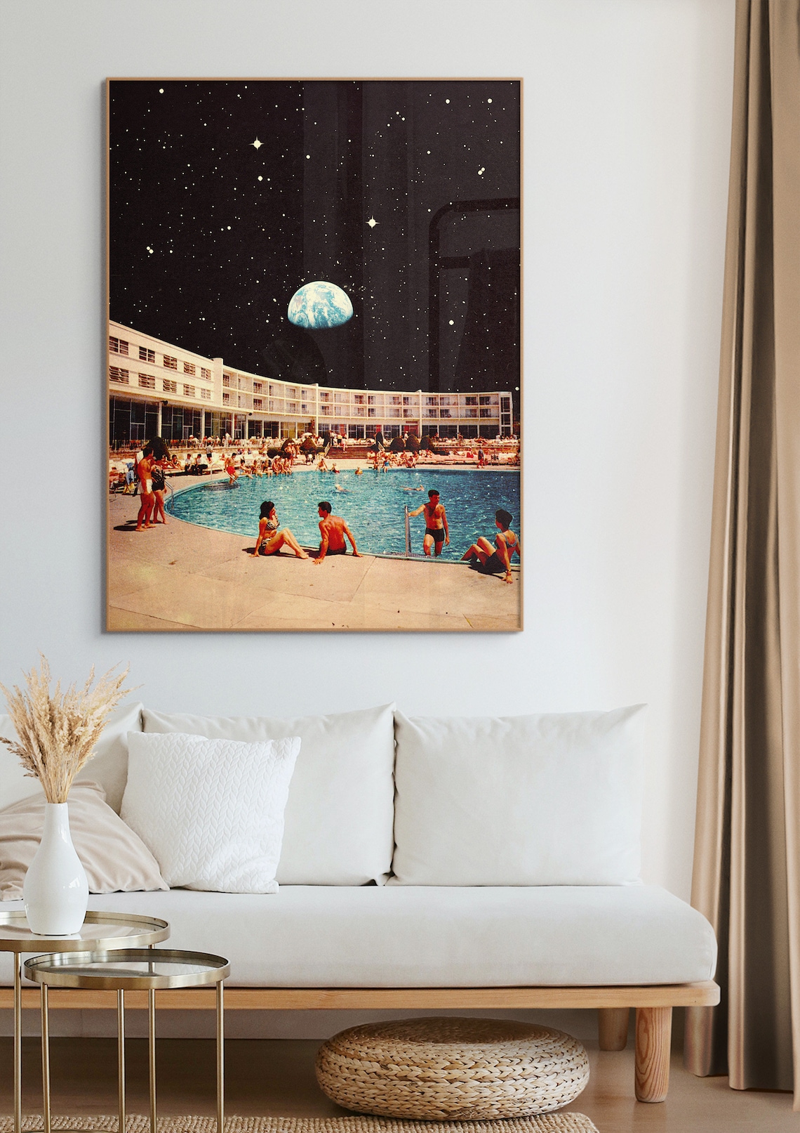 Lunar Pool 2 Retro Futuristic Space Adventure Art Print - Image 2