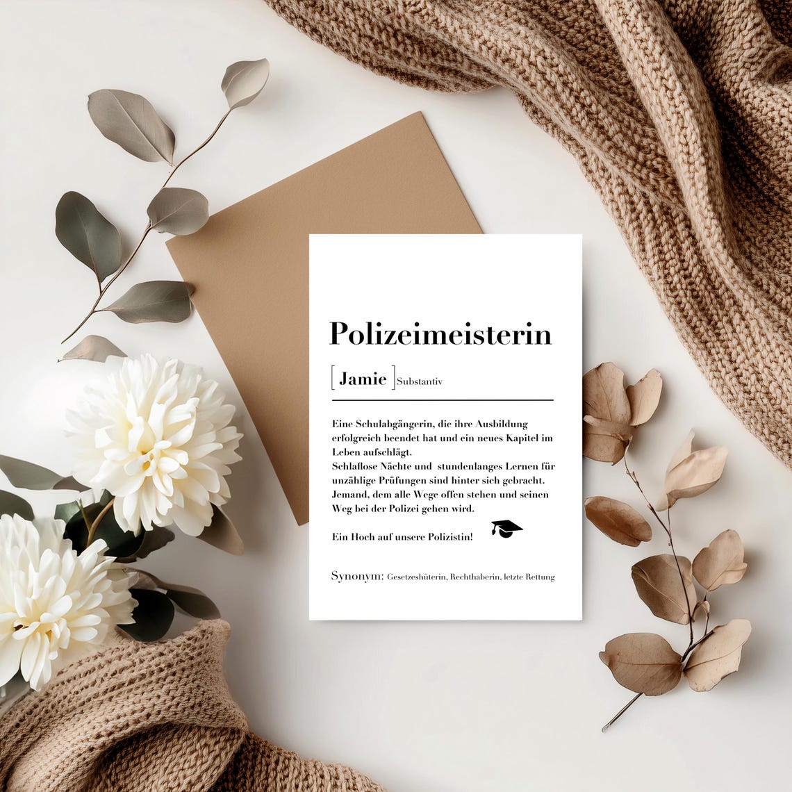 Personalized Polizeimeisterin Definition Card Policewoman Gift Poster - Image 2