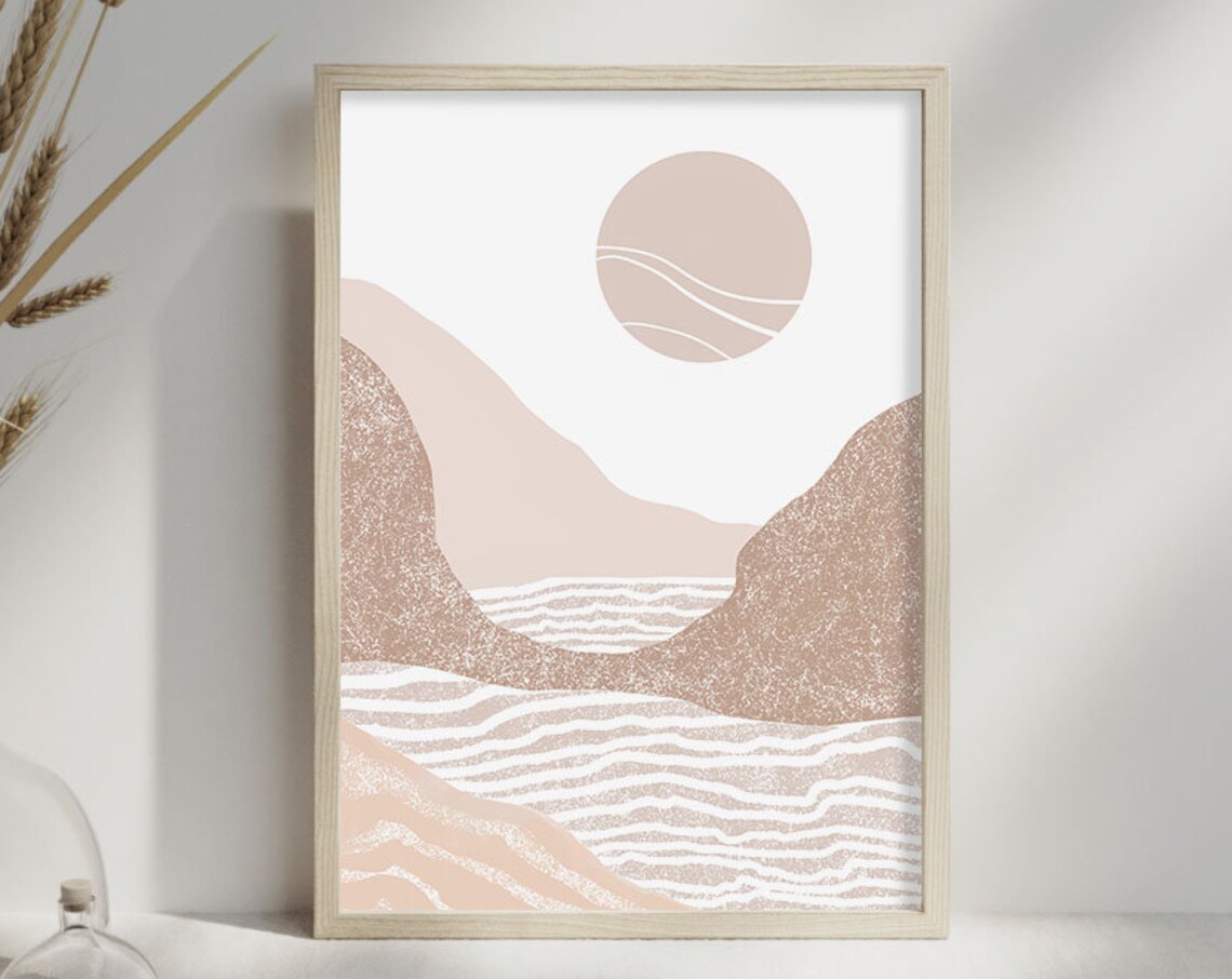Abstract Sun Art Print, Mid Century Modern Boho - Image 3