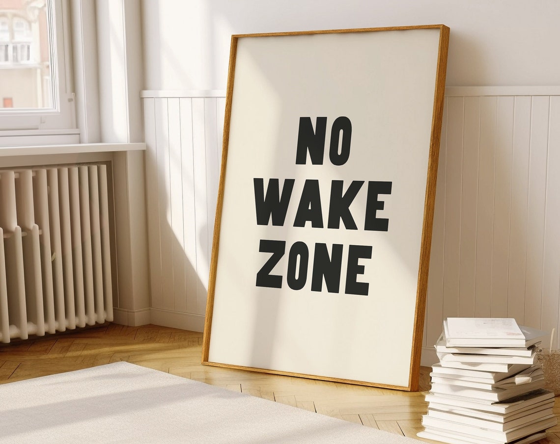 No Wake Zone Nautical Quote Typography Bold Black And Cream Poster