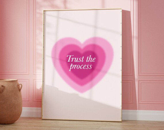 Lucky Girl Syndrome Print Pink Aura Preppy College Dorm Decor Manifest Quote Law Of Assumption Attraction