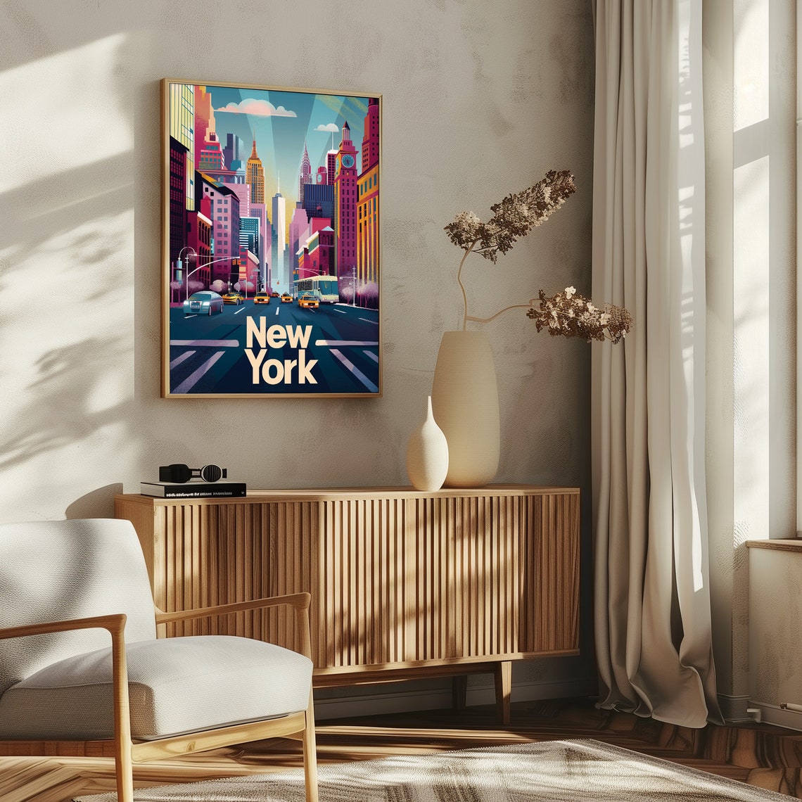 New York Travel Poster Colorful New York Wall Art Usa Travel Poster United States City Print - Image 5