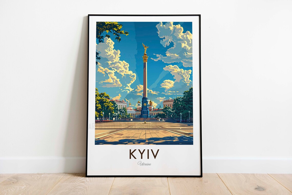Kyiv Ukraine Independence Monument Maidan Square Landmark Poster - Image 3