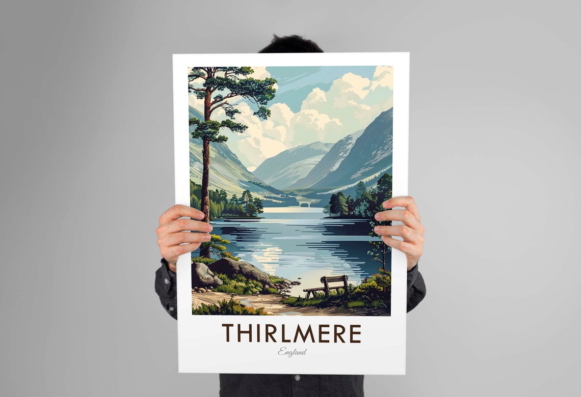 Thirlmere Lake England Cumbria Mountainside Valley View Poster - Image 2