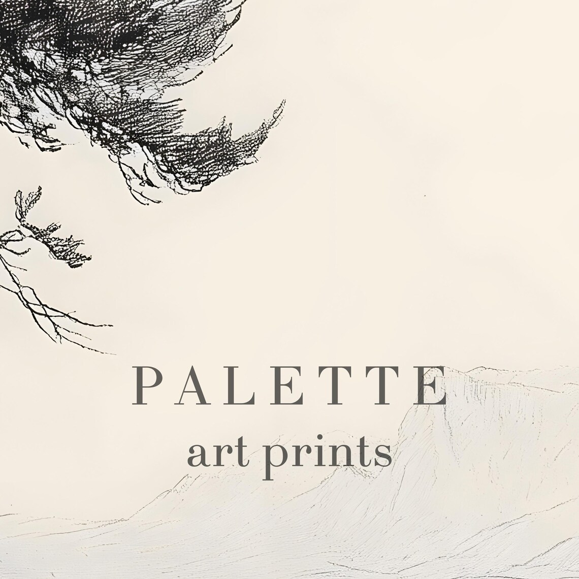 Tree On A Cliff, Minimalist Landscape Sketch - Image 2