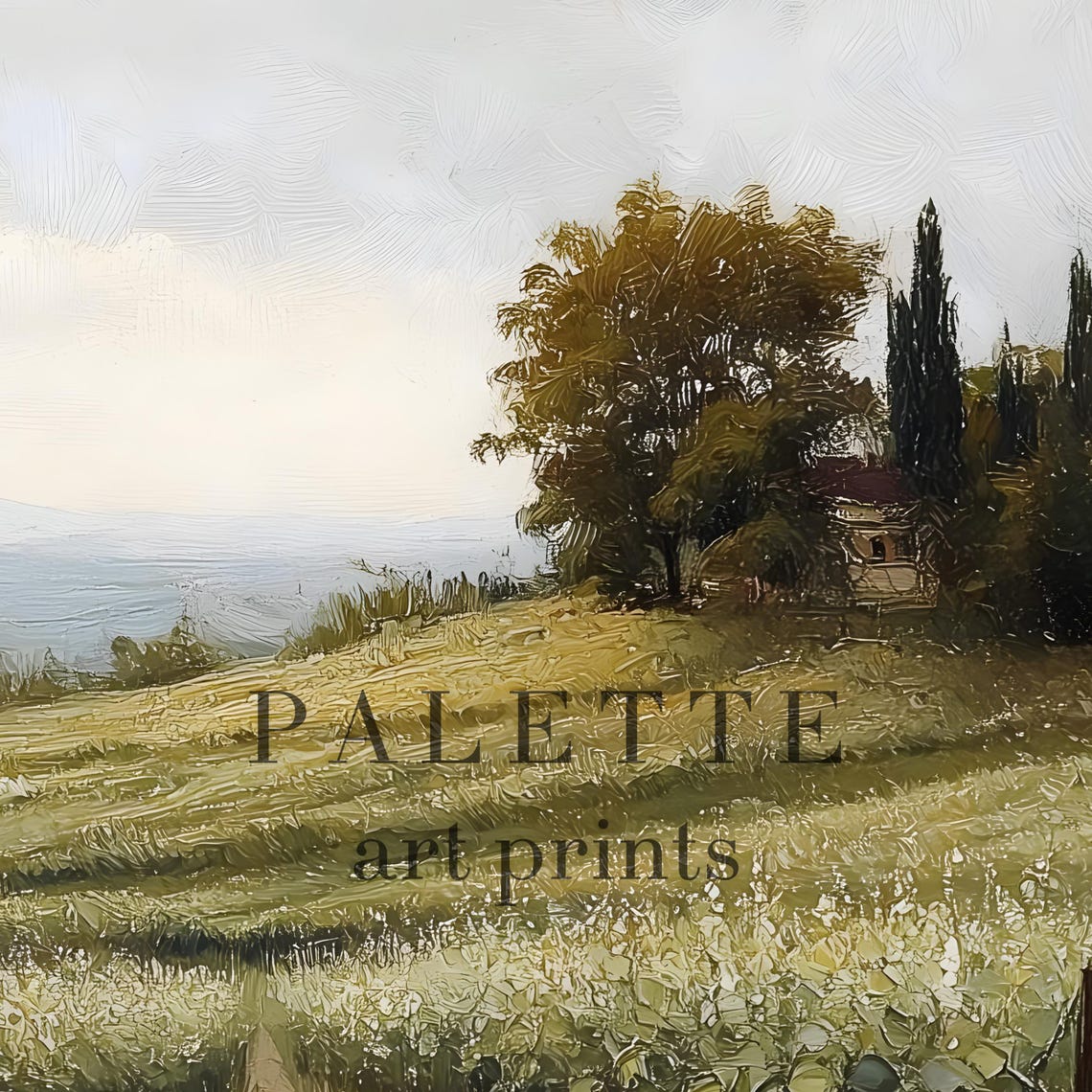 Vineyard Rows Rolling Over Sunlit Hills With Cypress Trees Poster - Image 2