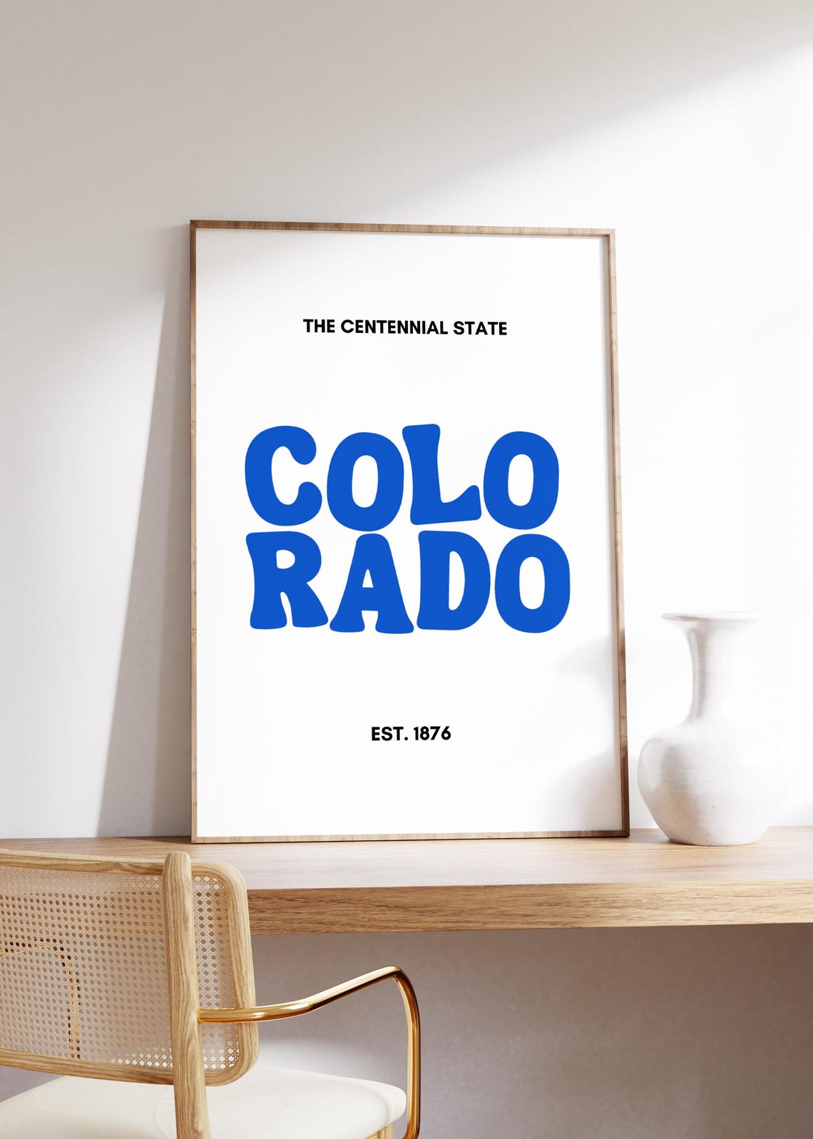 Bold Colorado The Centennial State Blue Retro Typography Poster
