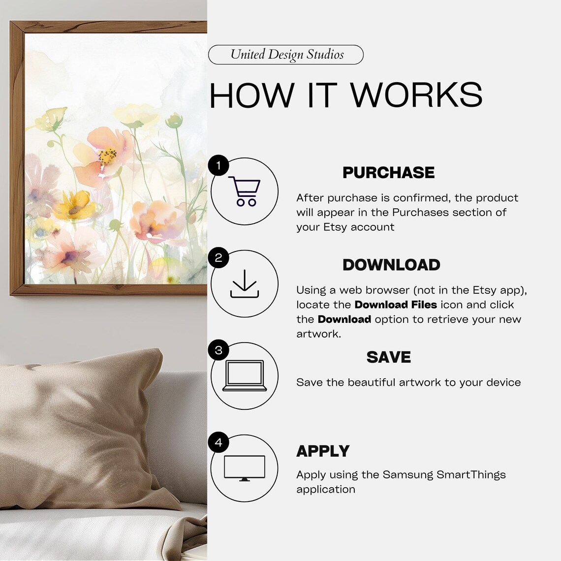 Spring Wildflower Field Art Print, Country Flowers - Image 3