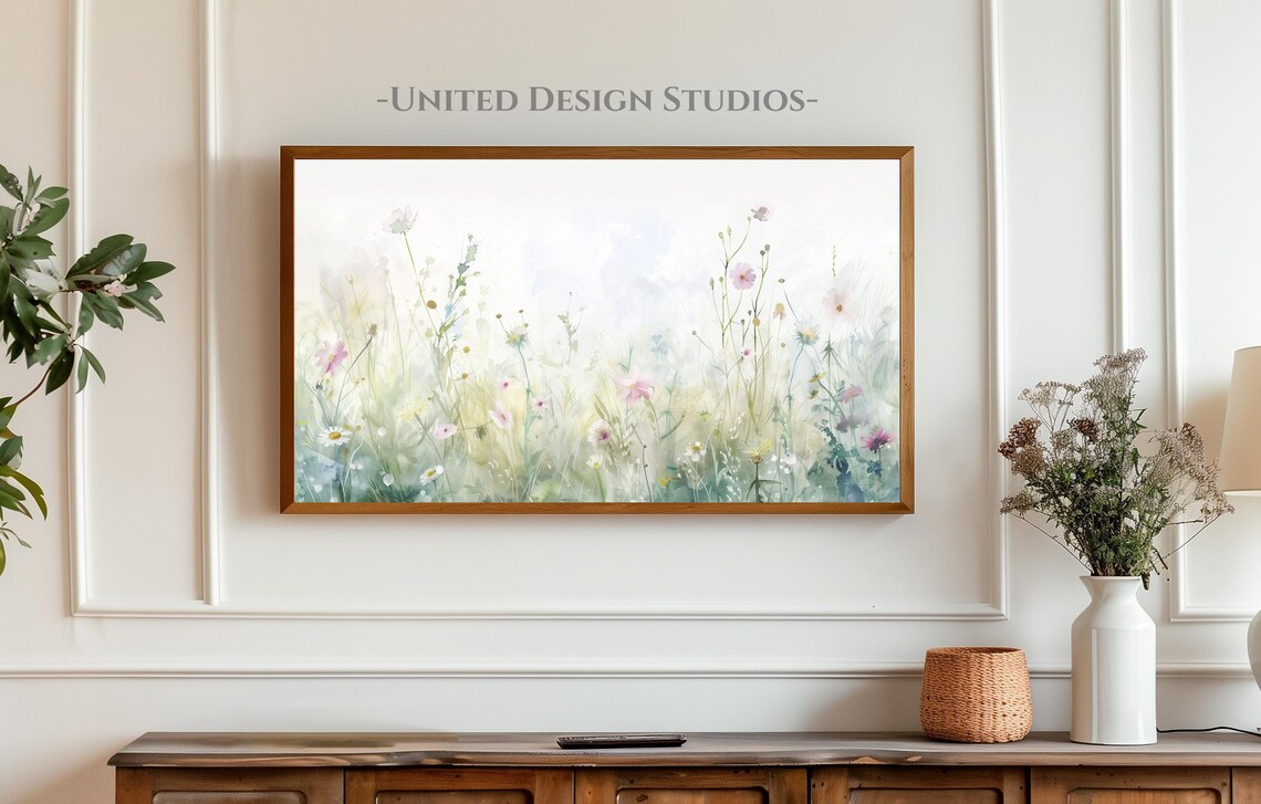 Pastel Wildflower Meadow Airy Summer Watercolor Floral Poster - Image 4