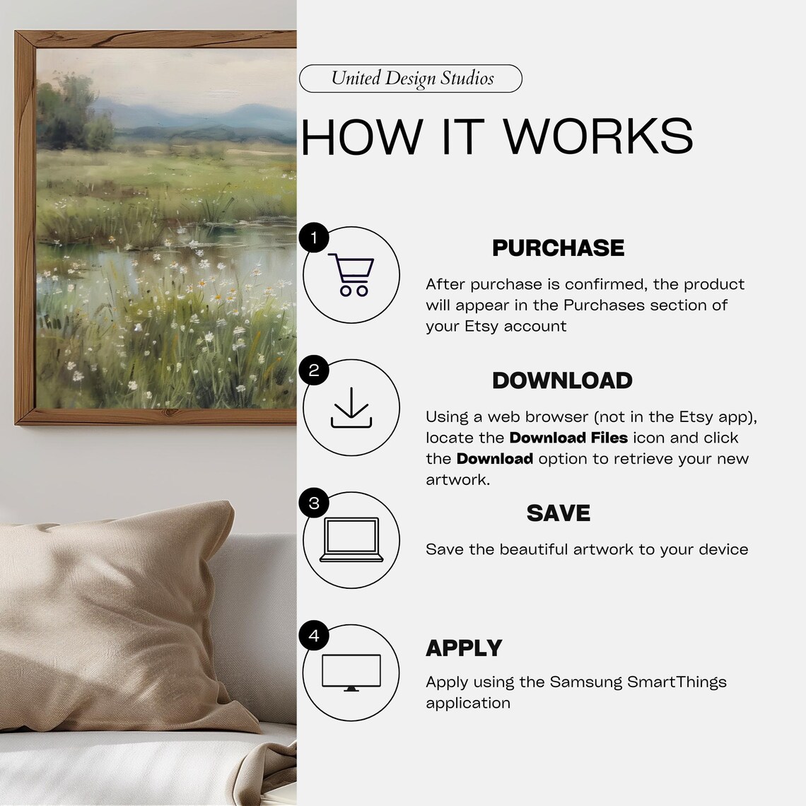 Wildflowers Pond Farmhouse Flowers Art Print - Image 4
