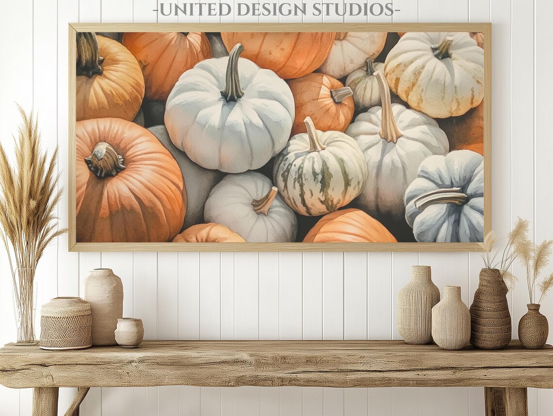 Pumpkin Painting Fall Frame TV Art Poster - Image 2