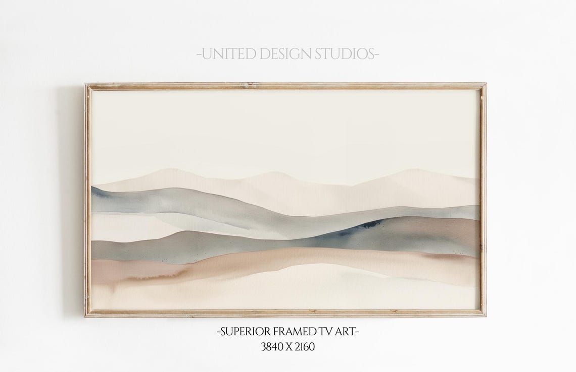 Pastel Watercolor Waves Abstract Soft Neutral Modern Art Poster