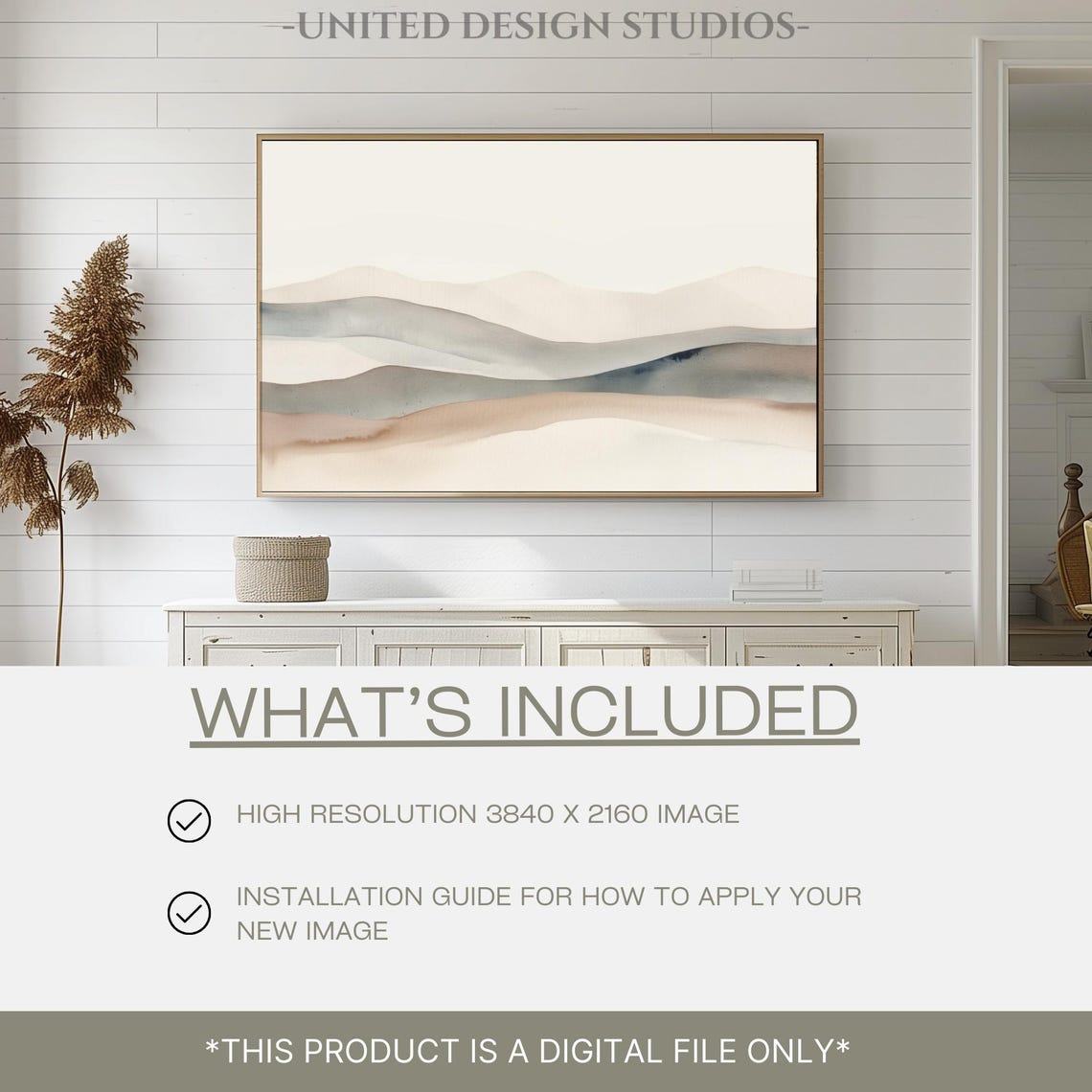 Pastel Watercolor Waves Abstract Soft Neutral Modern Art Poster - Image 2