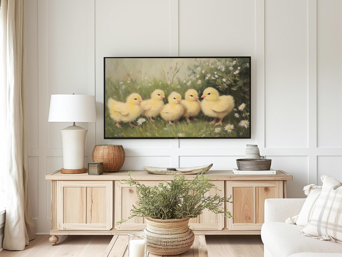 Easter Chicks Farmhouse Spring Art Print - Image 3