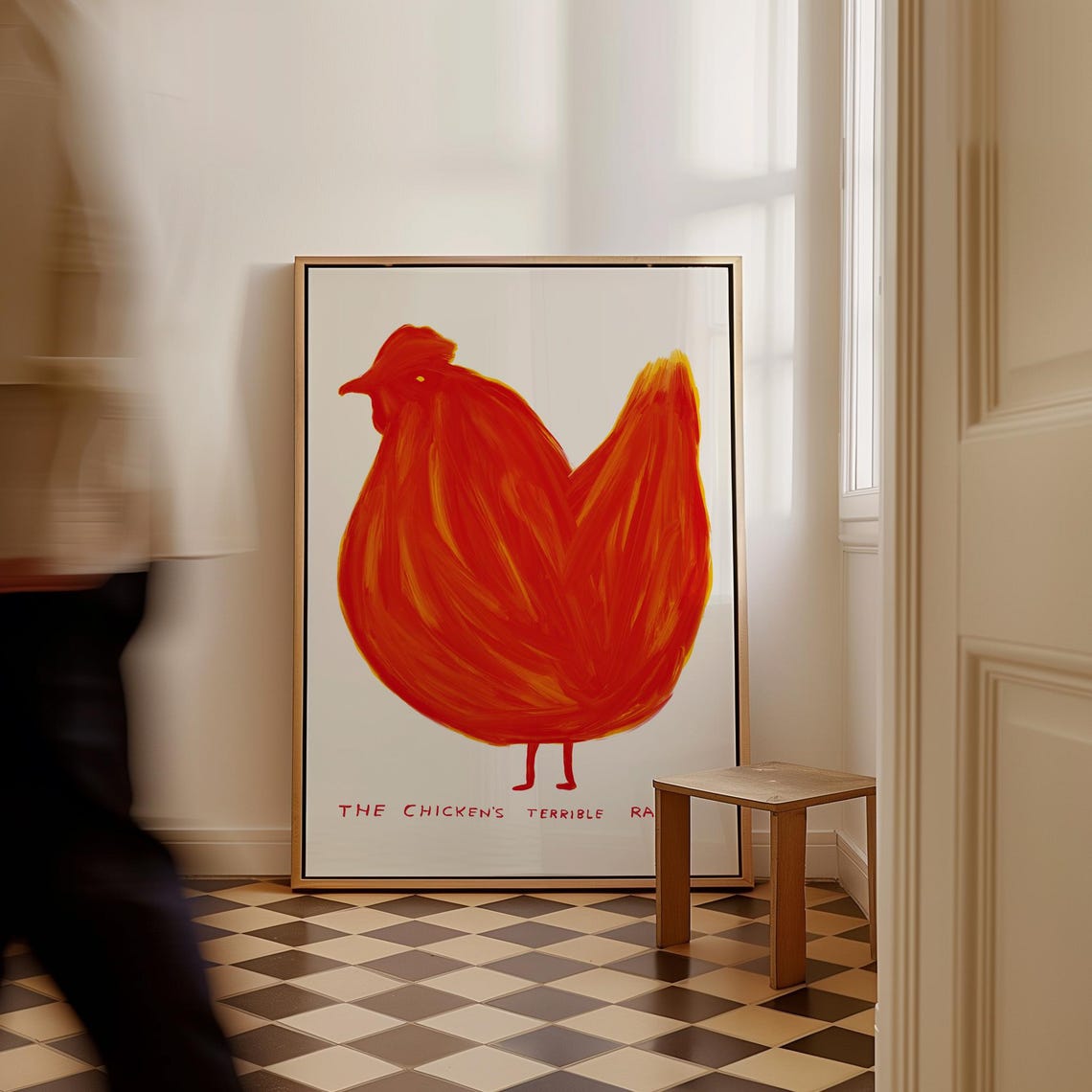 David Shrigley The Chickens Terrible Rage Funny Red Chicken Art Print - Image 2