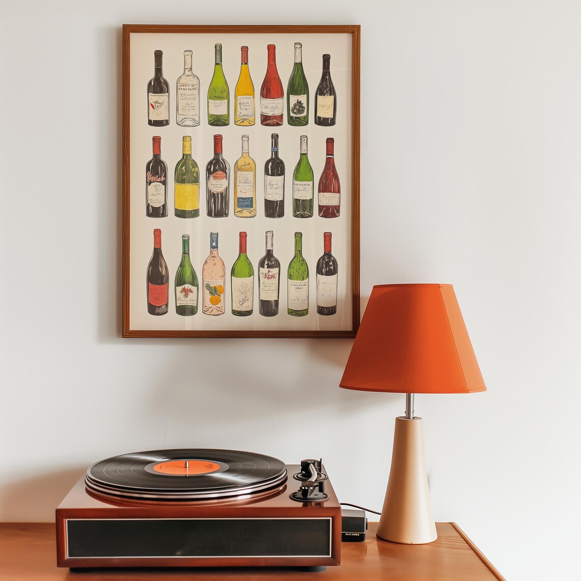 Retro Vintage Wine Bottle Illustration Art Print - Image 3