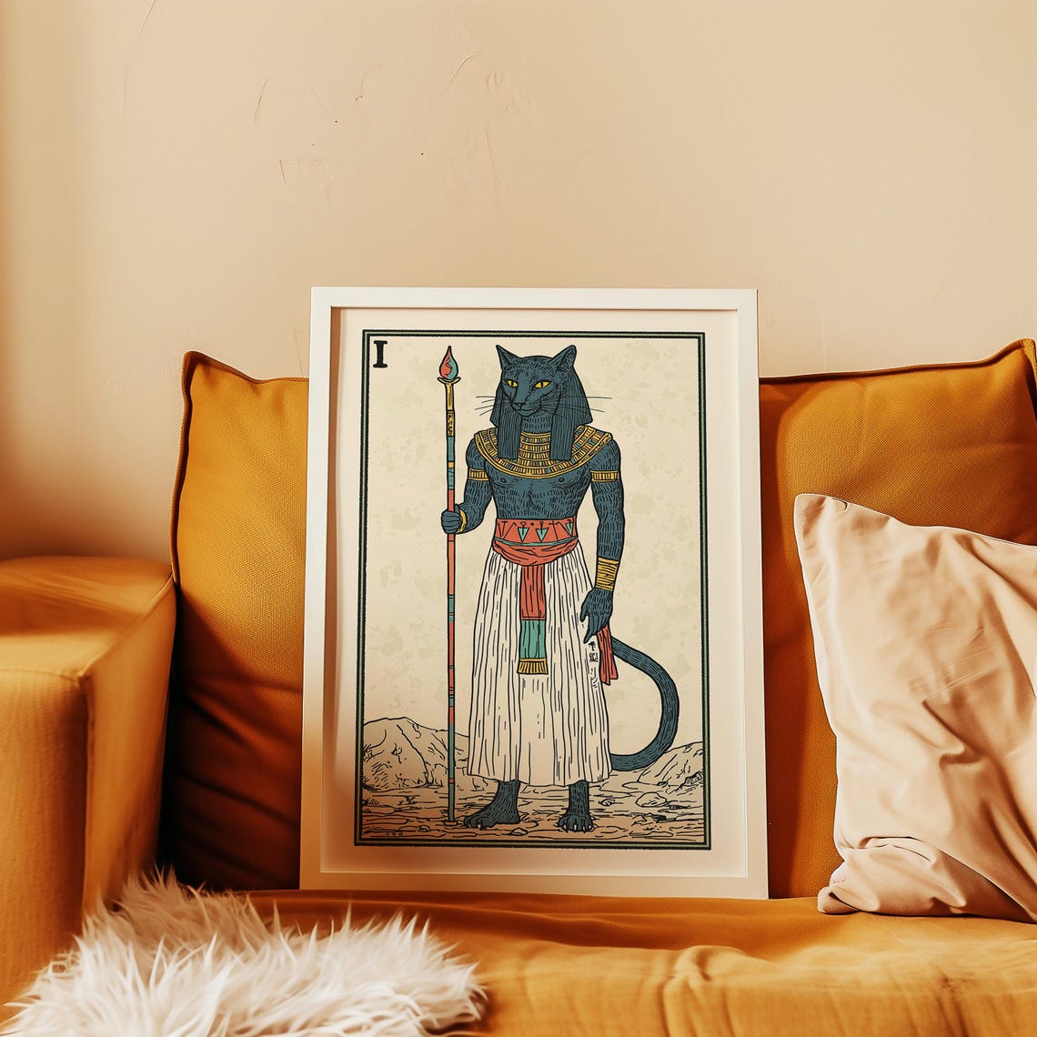 Bastet Egyptian Cat Goddess Tarot Card Ancient Mythology Art Poster - Image 4
