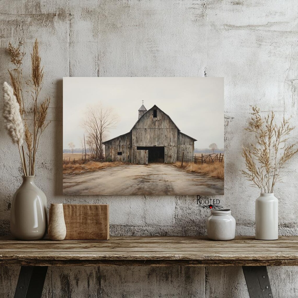 Old Rustic Weathered Barn, Modern Farmhouse Art Print - Image 4