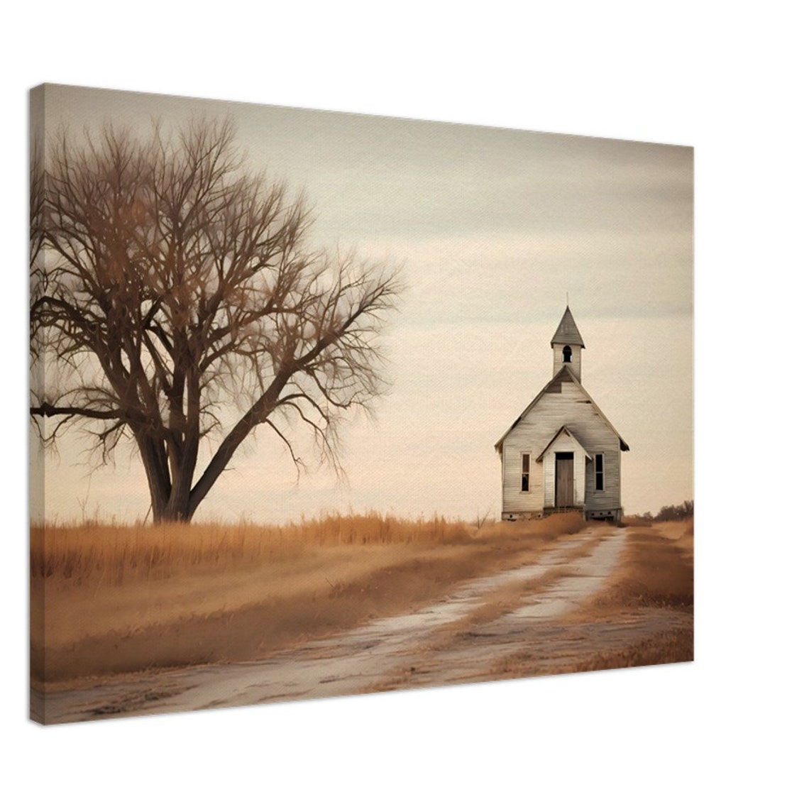 Rural Church Print A Serene Addition To Your Farmhouse Gallery Wall Small Rural Country Church House Farmhouse Prints Rural Country Church - Image 2