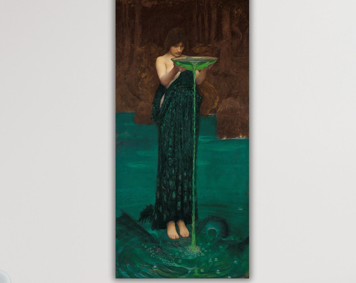 Circe Invidiosa Waterhouse Sorceress Green Poison Art Poster