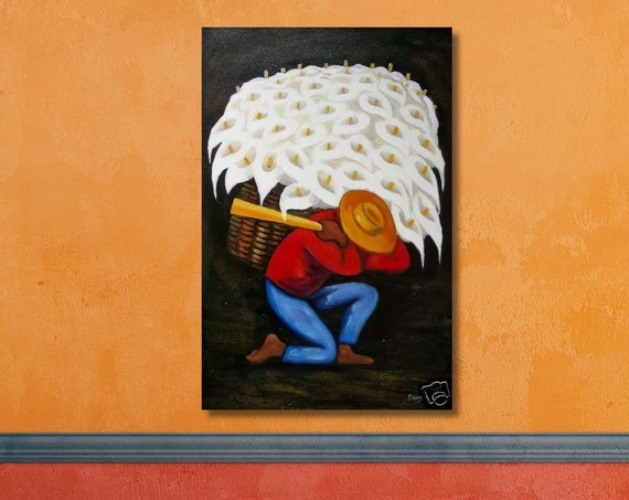 Rivera Flowers Painting Print Art Famous Painting Flower Seller Poster Diego Rivera The Flower Seller Poster Print Exhibition Poster Print
