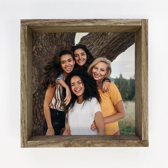 Going Away Present Idea Unique Gift Custom Photo Wall Art Personalized Wood Framed Decor