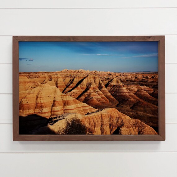 Sunset Badlands Red Rock Canyon Dramatic Landscape Art Poster