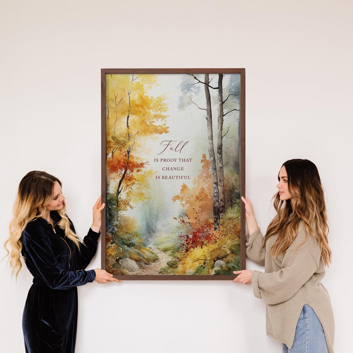 Fall Is Proof That Change Is Beautiful Autumn Forest Quote Art Poster
