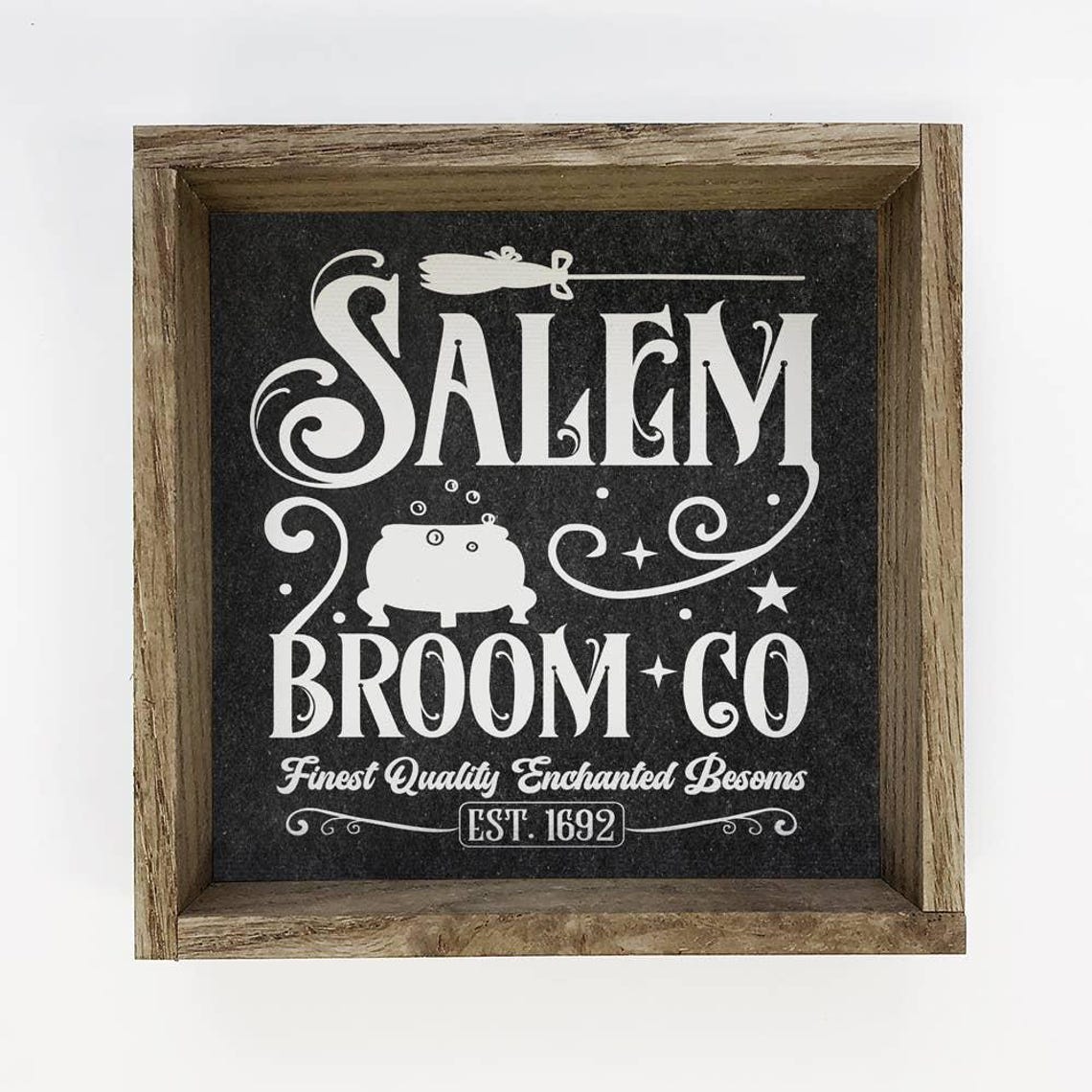 Salem Broom Co Finest Quality Enchanted Besoms Halloween Sign Poster