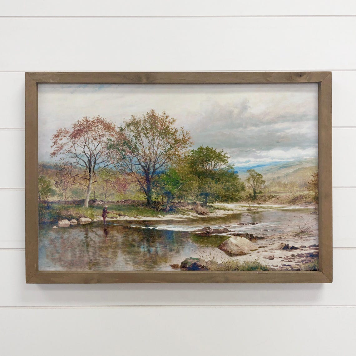 Fish Wall Decor Fishing In The Fall Framed Nature Canvas Art Cabin
