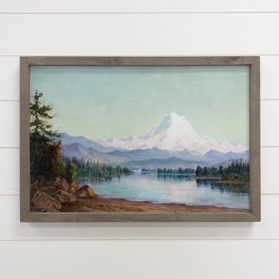 Washington Wall Art Mount Tacoma Mountain Landscape Canvas