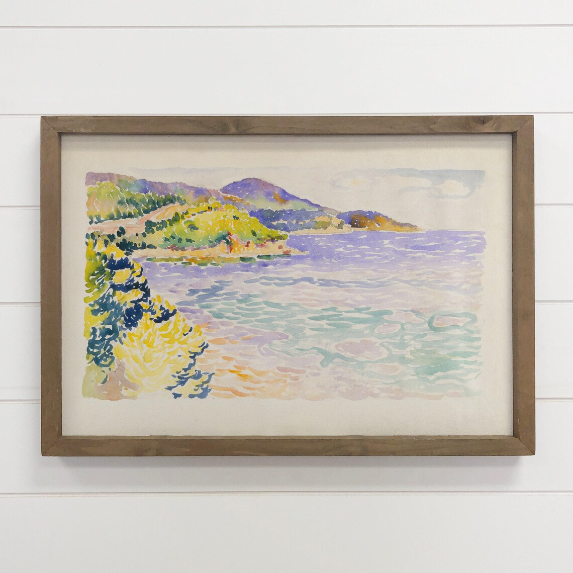 Gentle Seabreeze Coastal Watercolor Ocean Landscape Painting Poster