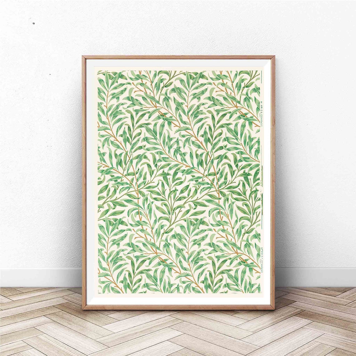 William Morris Willow Bough Green Leaf Arts and Crafts Pattern Poster