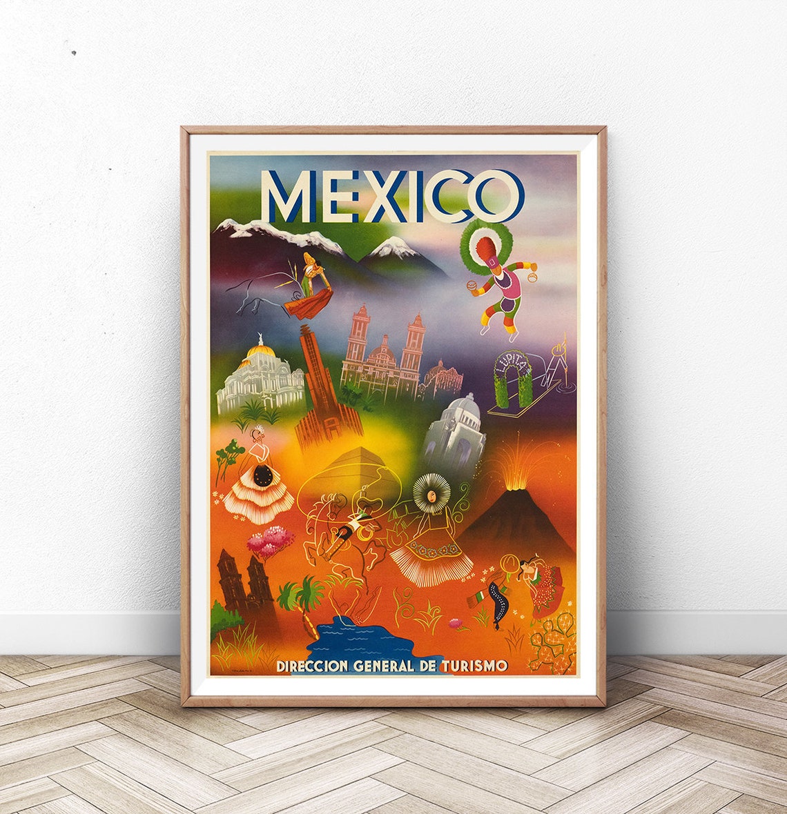 Mexico Poster Mexican Print Mexican Art Mexico Travel Poster Vintage Travel Poster Tourism Poster Cancun Art Mexico Art Print