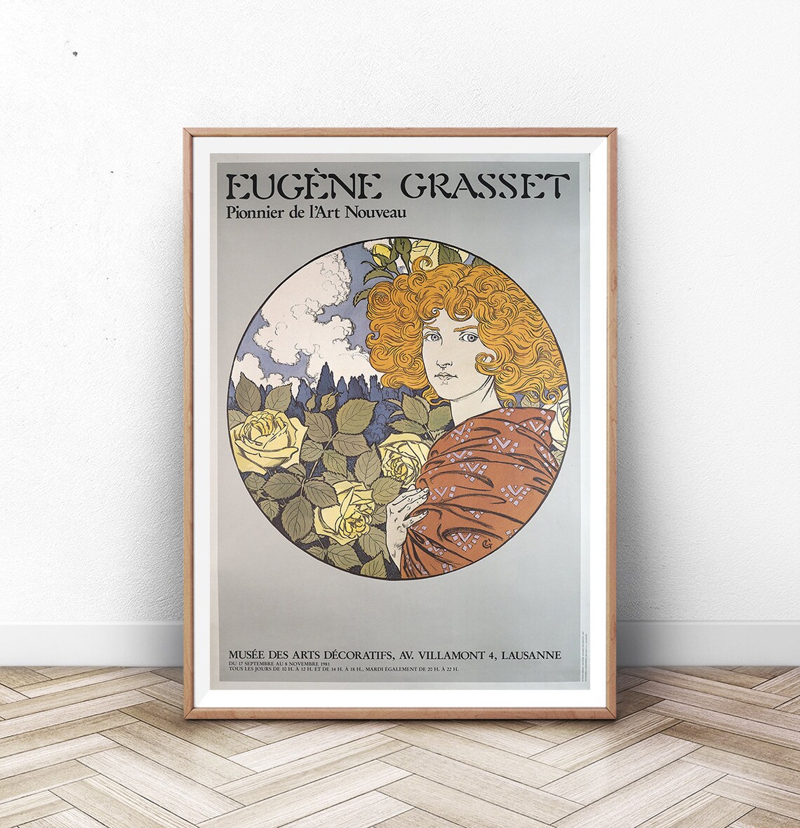 Alphonse Mucha Art Nouveau Poster, Vintage Style