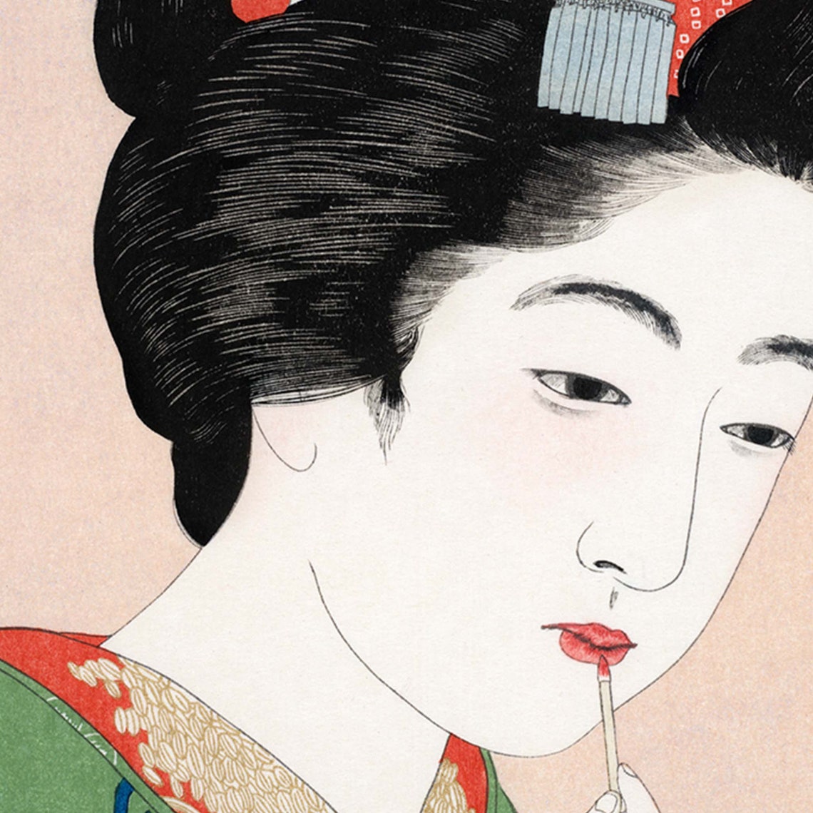 Japanese Vintage Woodblock Print Japanese Print Japan Wall Art Japanese Art Japanese Art Japanese Poster Yokugo No Onna By Goy Hashiguchi - Image 2