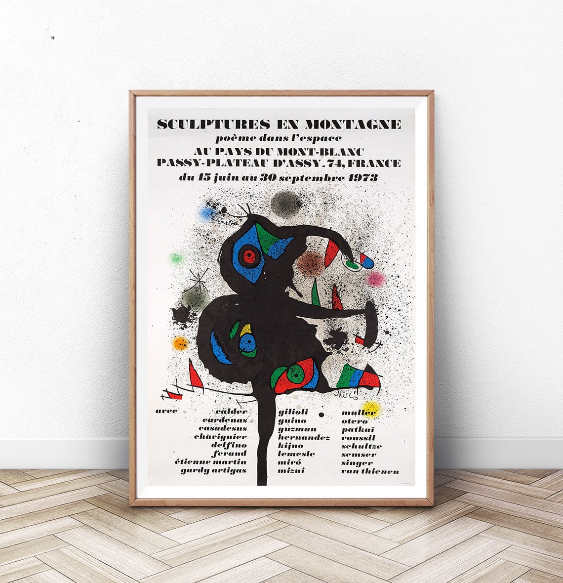 Miro Sculptures in Mountain 1973 Exhibition Poster Mont Blanc