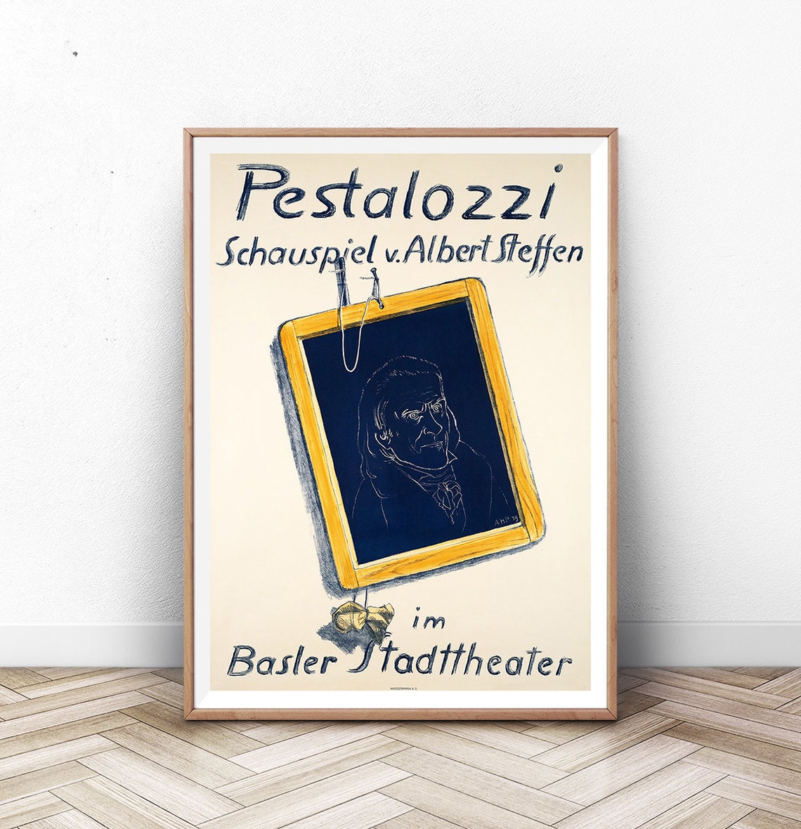 Pestalozzi Albert Steffen Play Poster Basel Theater Chalkboard