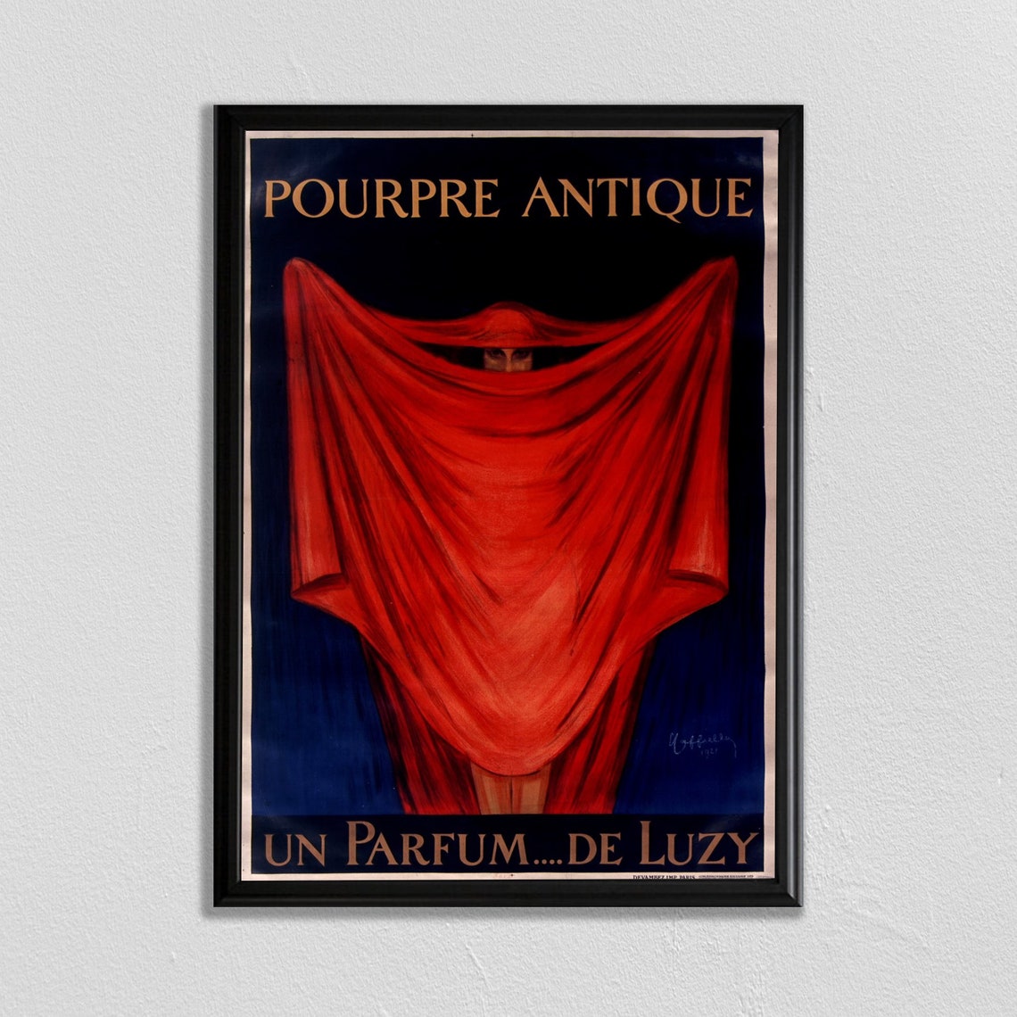 Pourpre Antique De Luzy Perfume Red Veil Woman Cappiello Poster