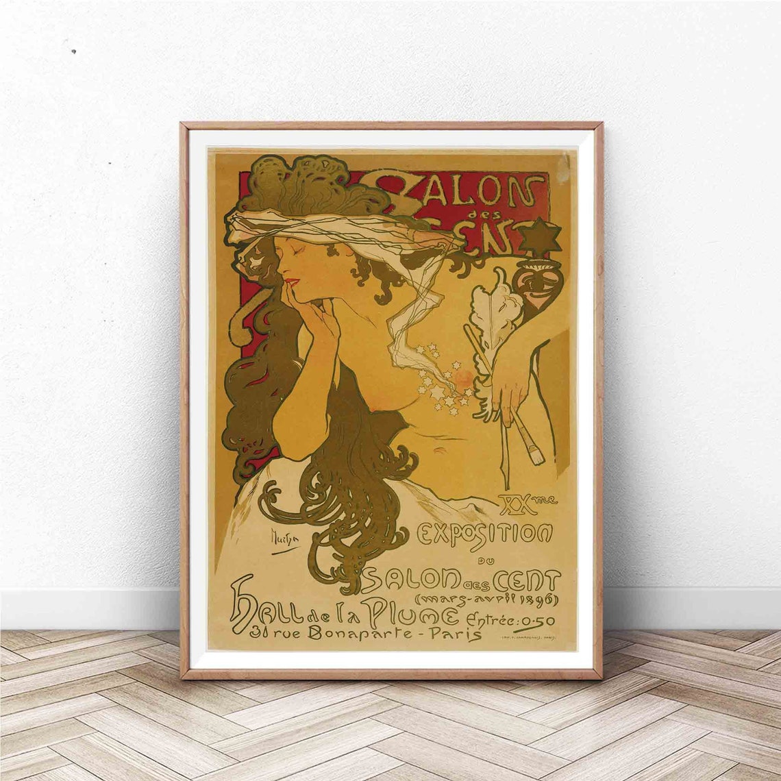 Mucha Salon des Cent 1896 Art Nouveau Paris Exhibition Poster