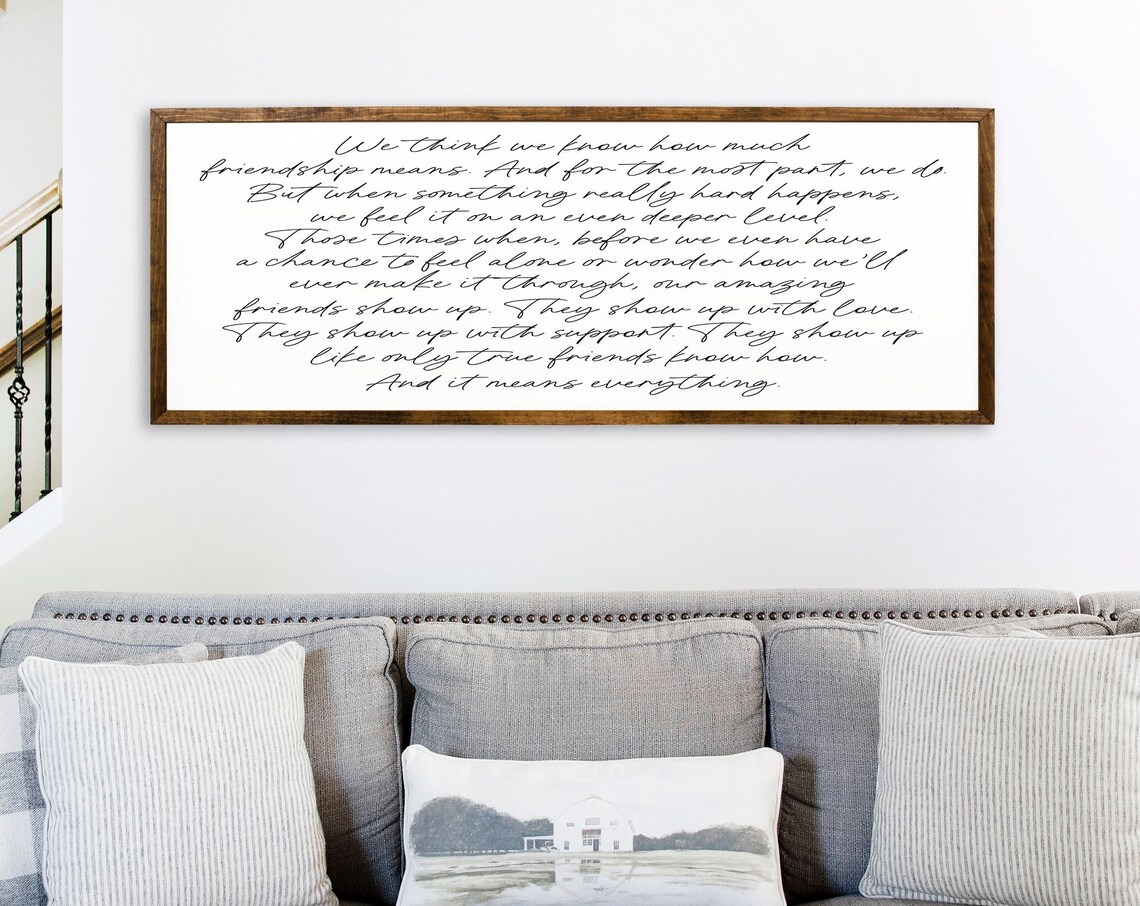 Friendship Means Everything Heartfelt Script True Friends Quote Poster
