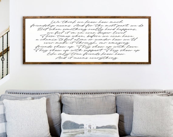 We Think We Know How Much Friendship Means Gift For Friend Wooden Sign