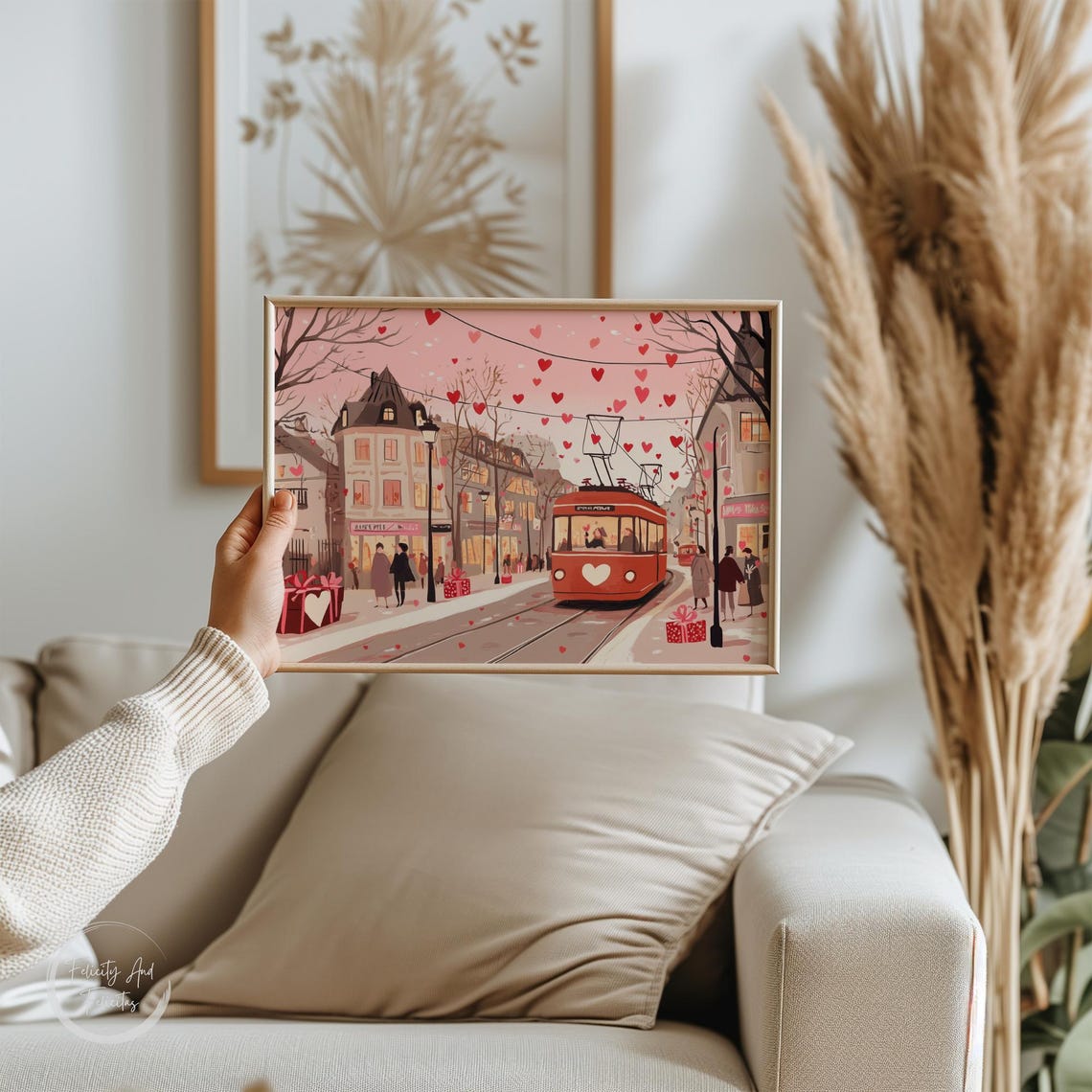 Cute Valentines Day Wall Art Retro Valentine Art Valentines Day Painting Romantic Valentine - Image 5