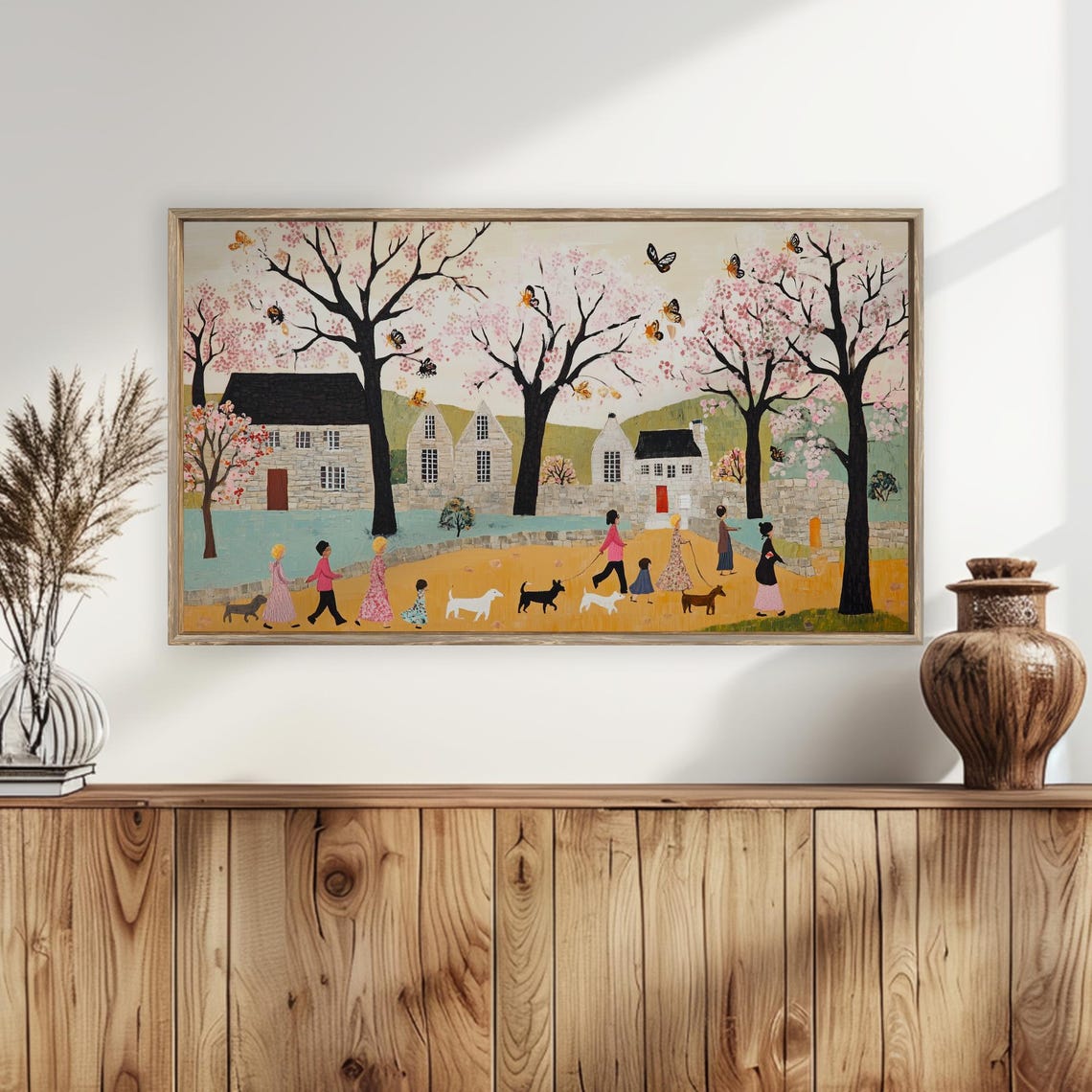 Cute Spring Frame Tv Art Abstract Spring Tv Art Modern Farmhouse Tv Decor Fun Spring Art - Image 4