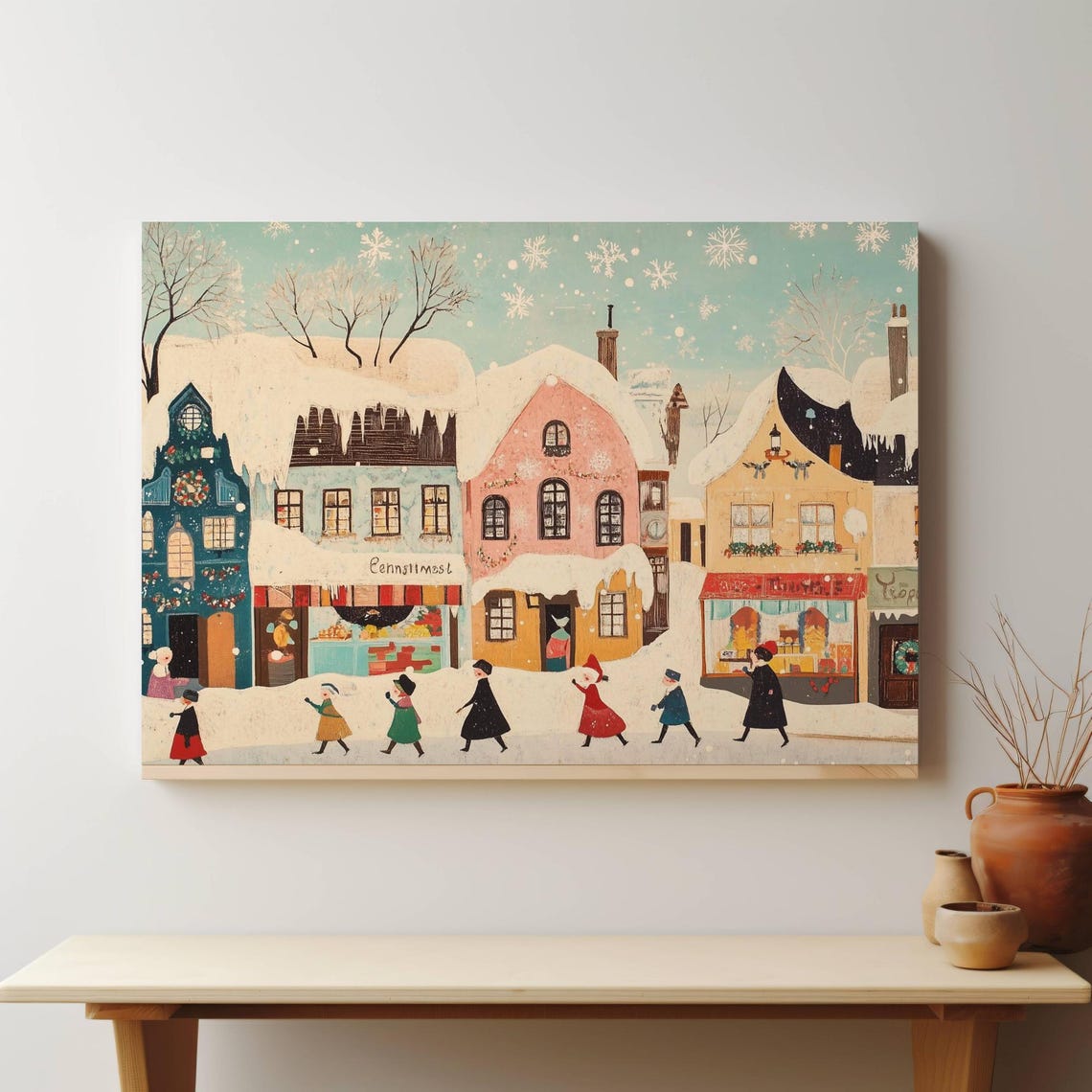 Cozy Colorful Winter Wall Art Cute Christmas Art Winter Holiday Decor Christmas Decor - Image 4