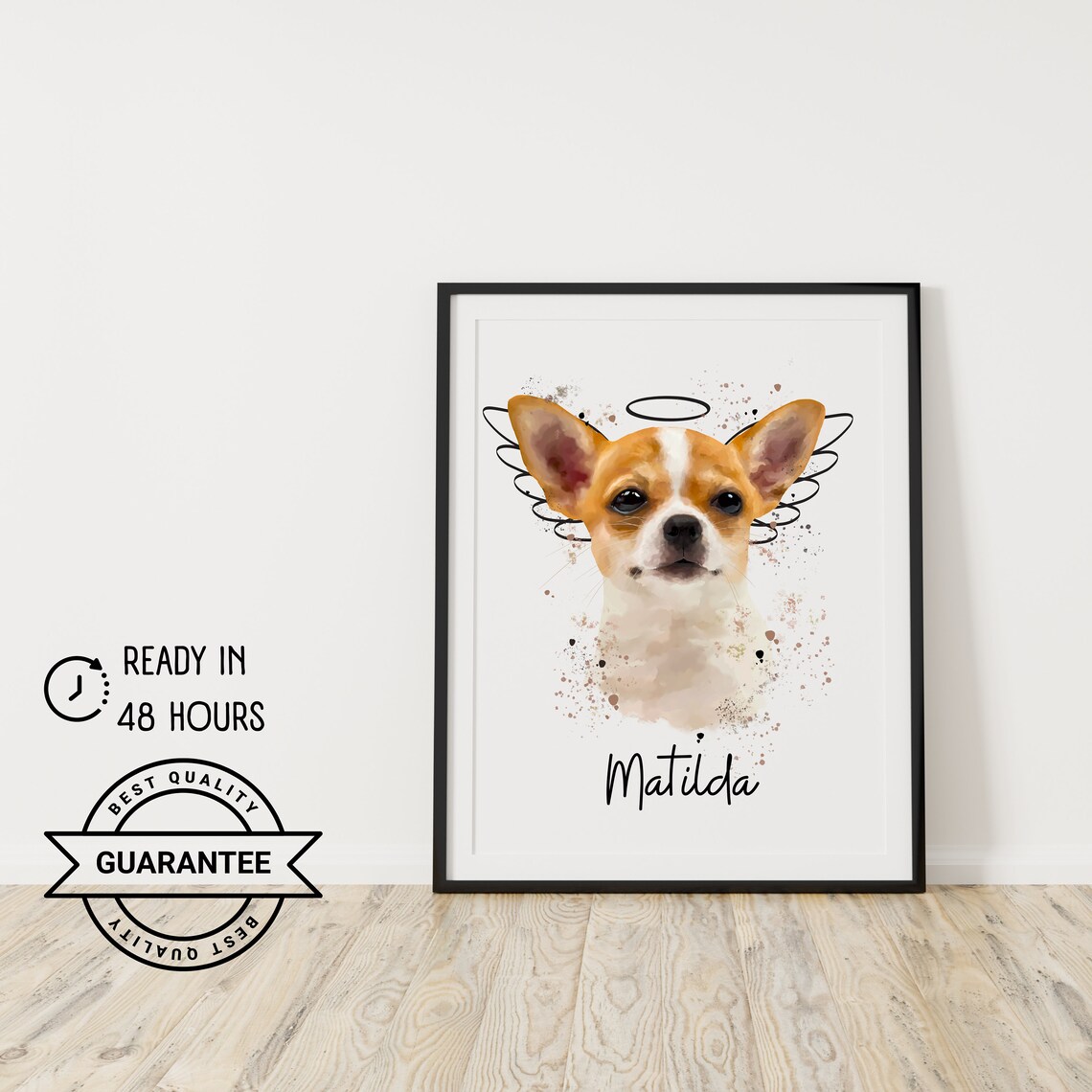 Custom Pet Portrait Dog Memorial Painting