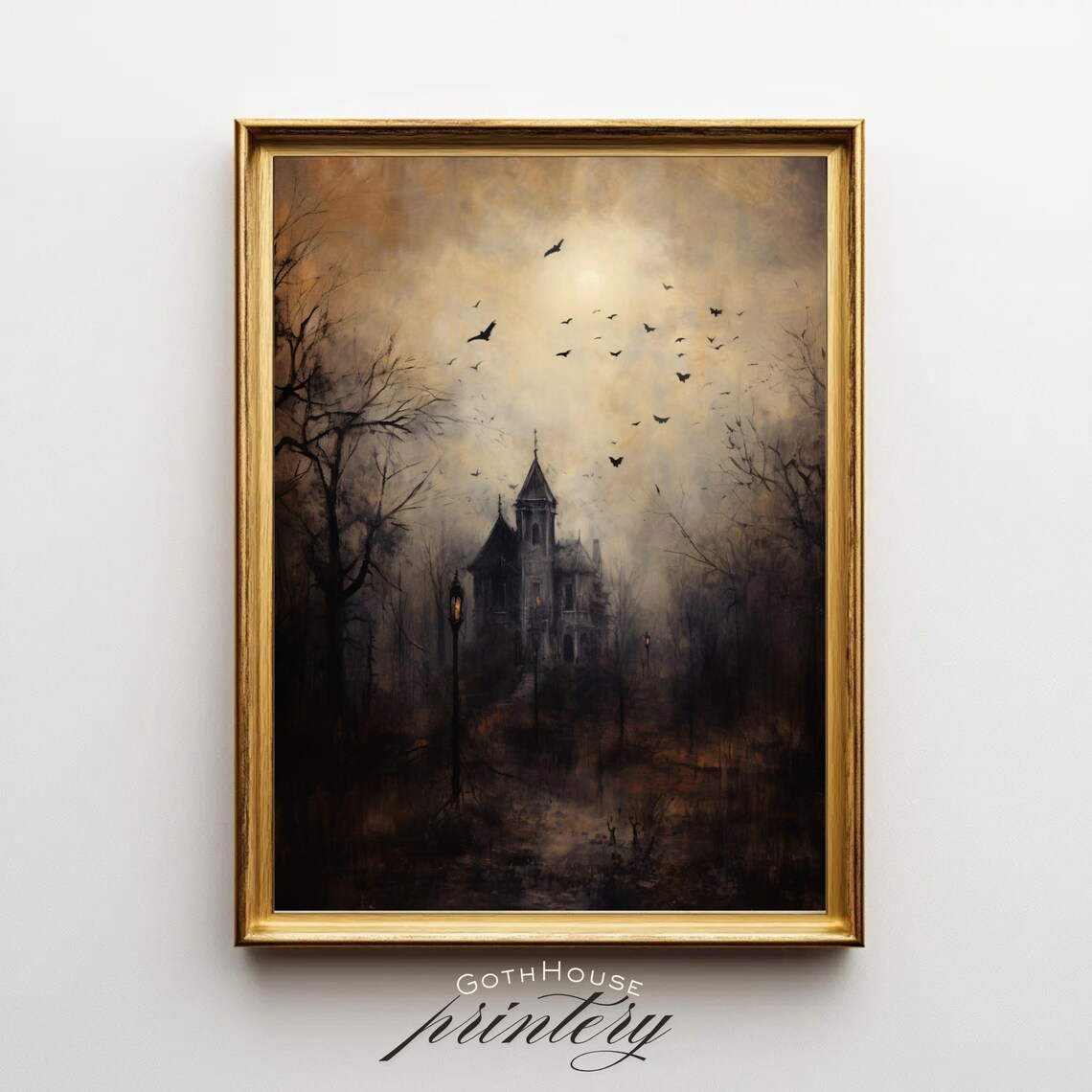 Haunted House Gothic Victorian Mansion Art Print