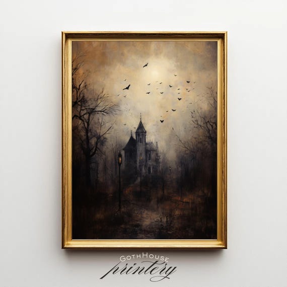 Haunted House Gothic Victorian Mansion Art Print