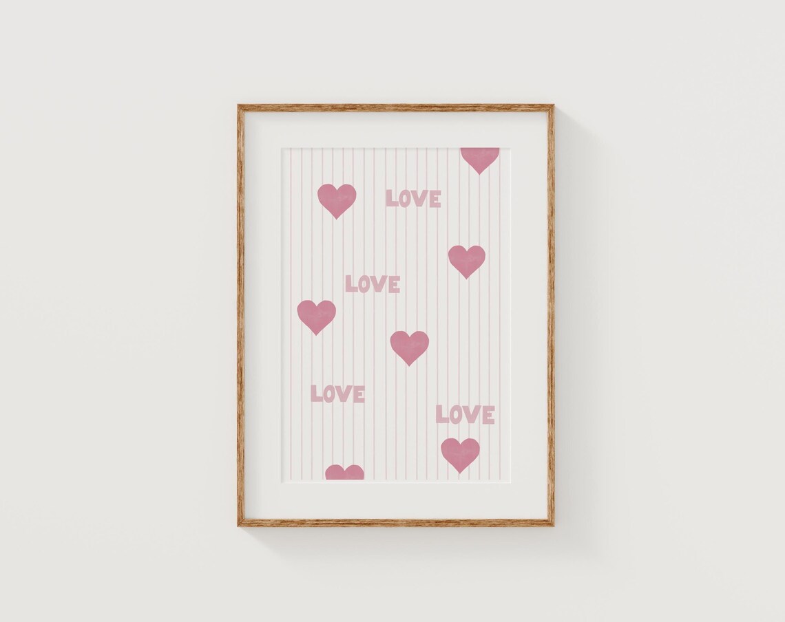 Valentines Day Pattern Love And Heart Art Print