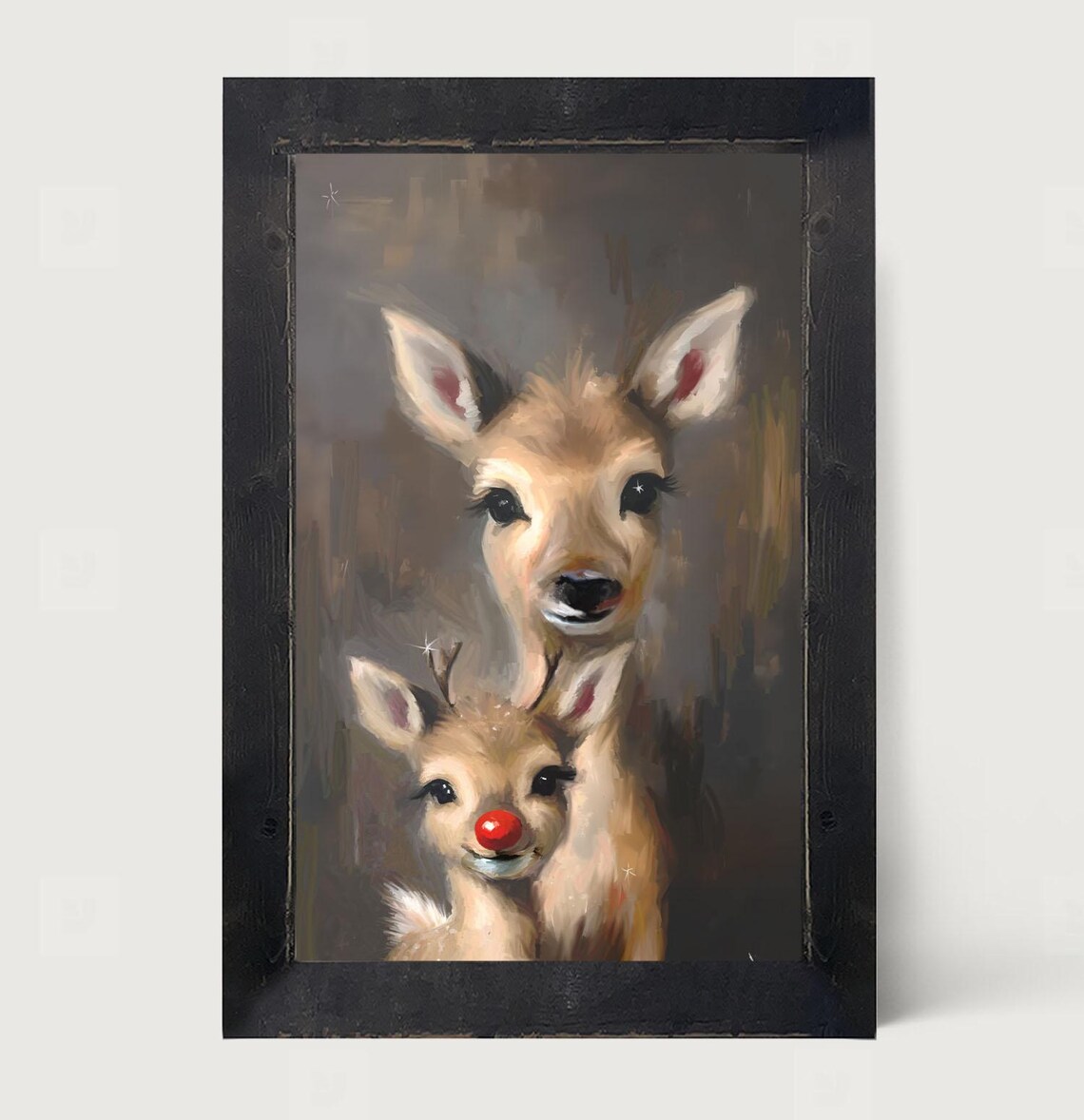 Rudolph And Momma Holiday Reindeer Art Print - Image 4